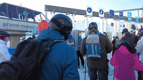 Queuing for a ski lift