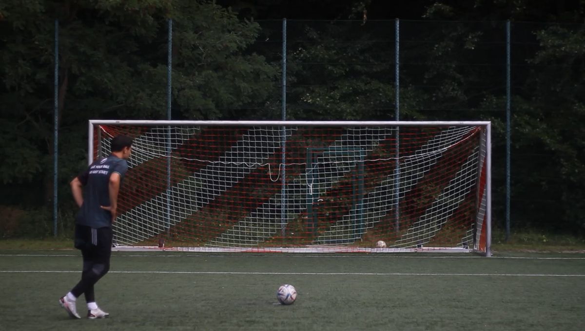 Soccer Kick Rear View Back View of Football Player Taking Penalty Kick Free Stock Video ...