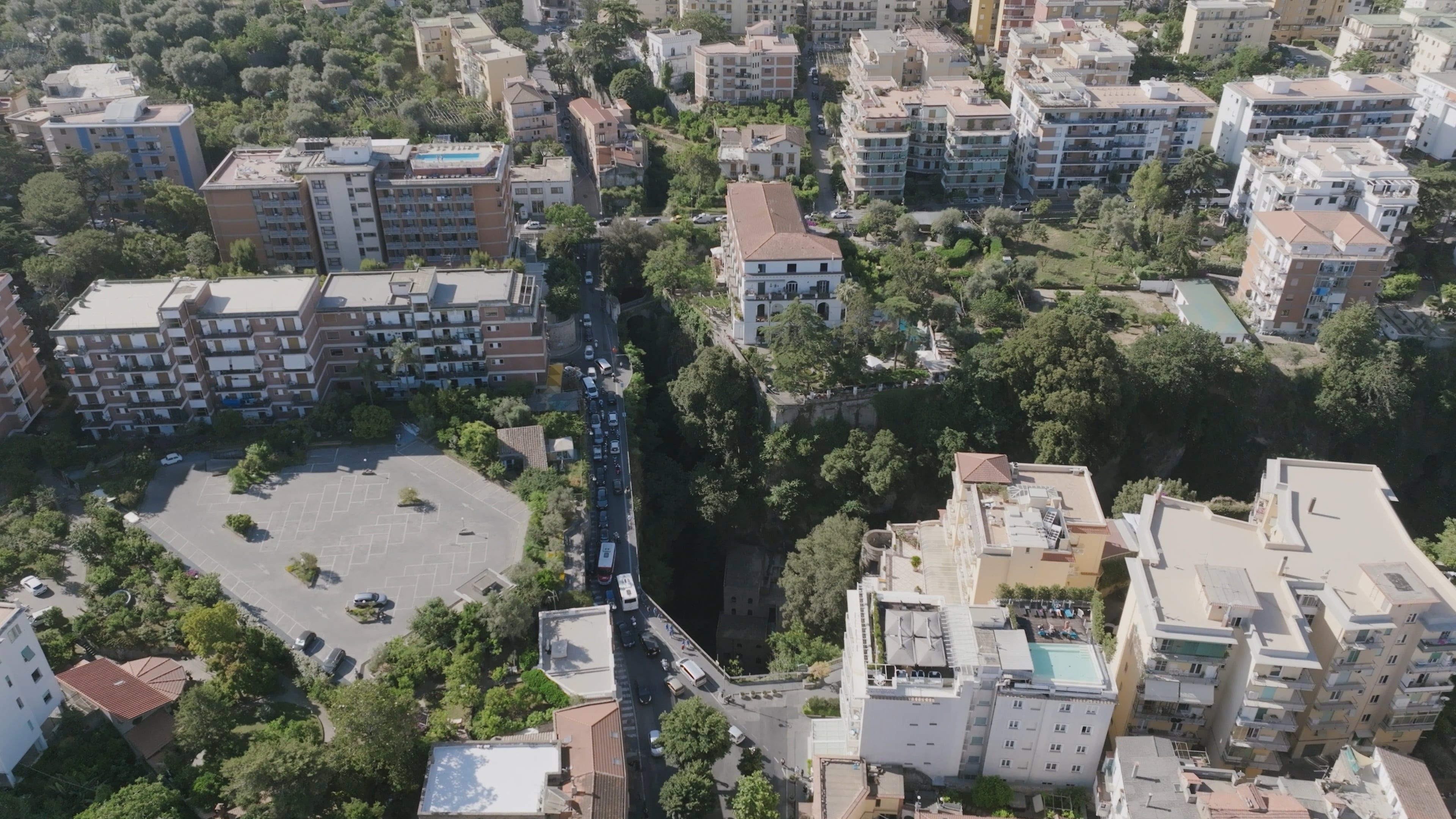 Aerial view of a city with many buildings Free Stock Video Footage ...