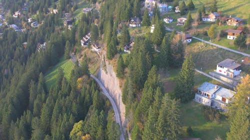 Drone Footage of a Mountain Village in Switzerland 