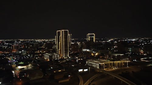 Panoramic View of Fort Worth City at Night