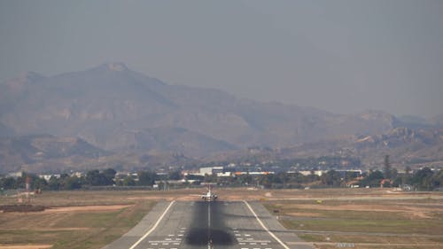 Front View of a Plane Taking off from Alicante Airport 