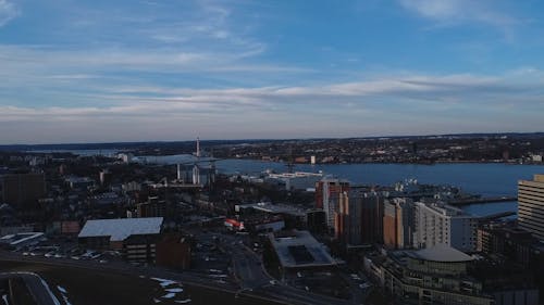 Aerial View of  the Coastal City of Halifax, Canada