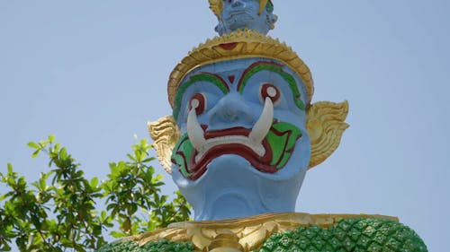 Close up of a Gate Guardian Statue 
