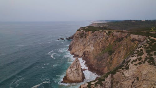 Drone Footage of Coastal Cliffs in Sintra, Portugal 
