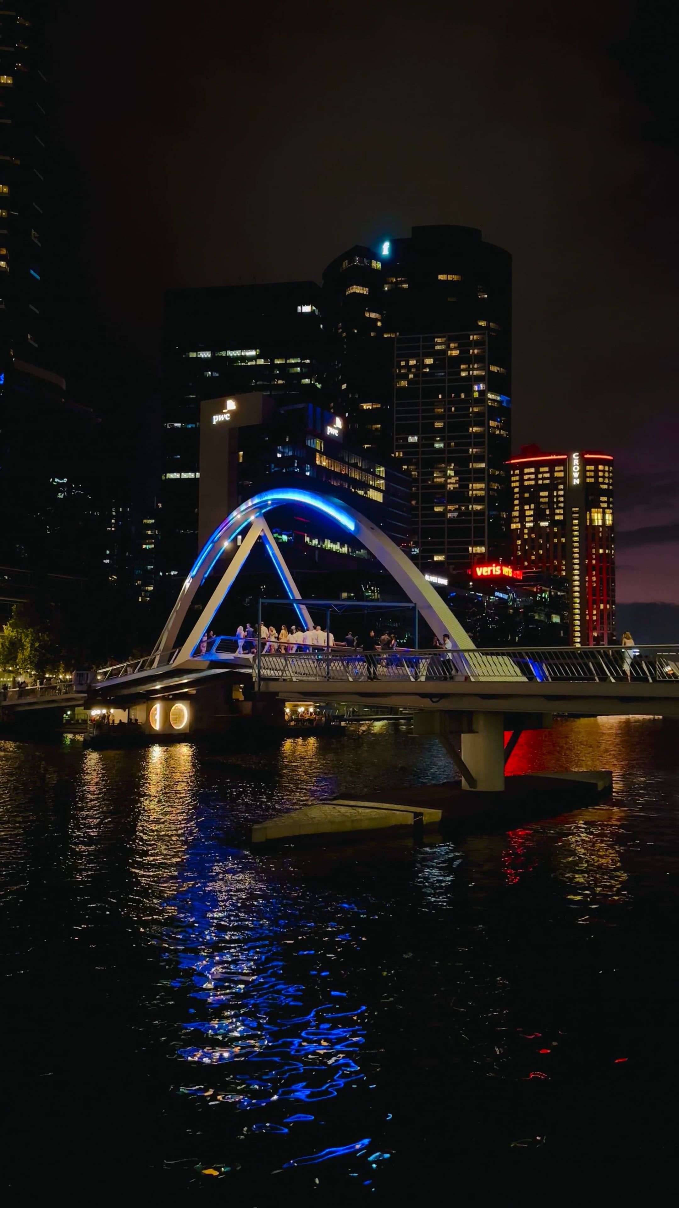 people crossing the sandridge bridge at night 15677282 — free pexels stock footage