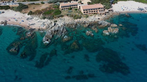 Aerial View of Rock Formations on the Coast of Olmeto, France