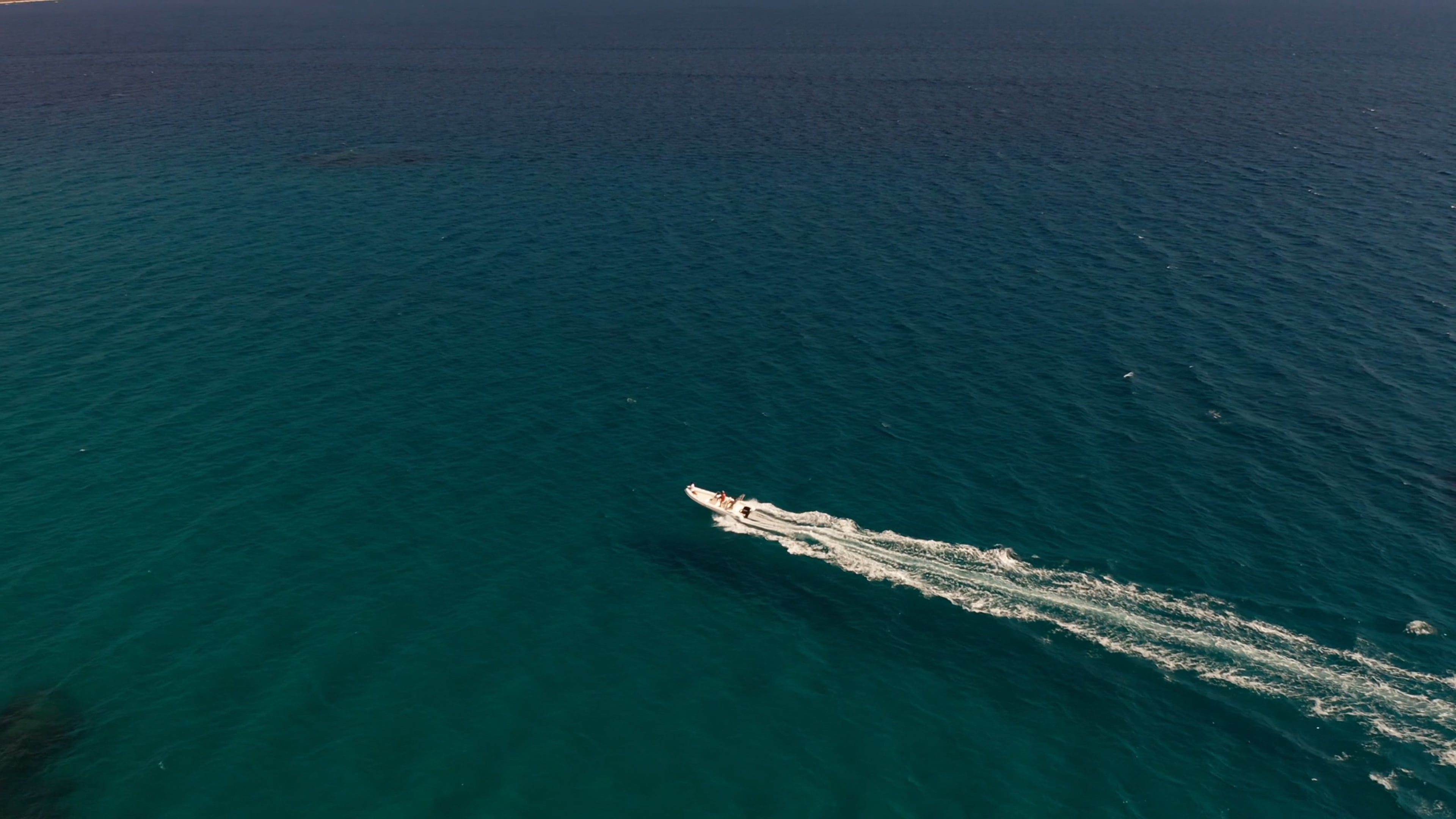 Drone Footage of a Motorboat near the Coast of Olmeto, France Free ...
