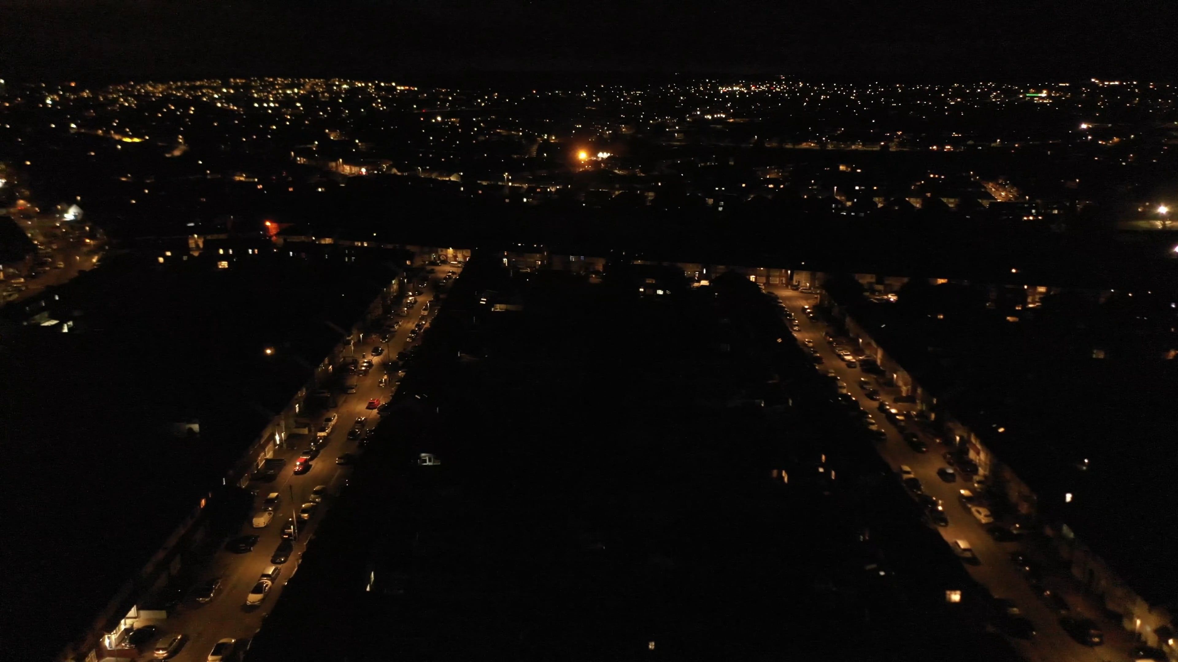 Aerial View of a City at Night Free Stock Video Footage, Royalty-Free ...