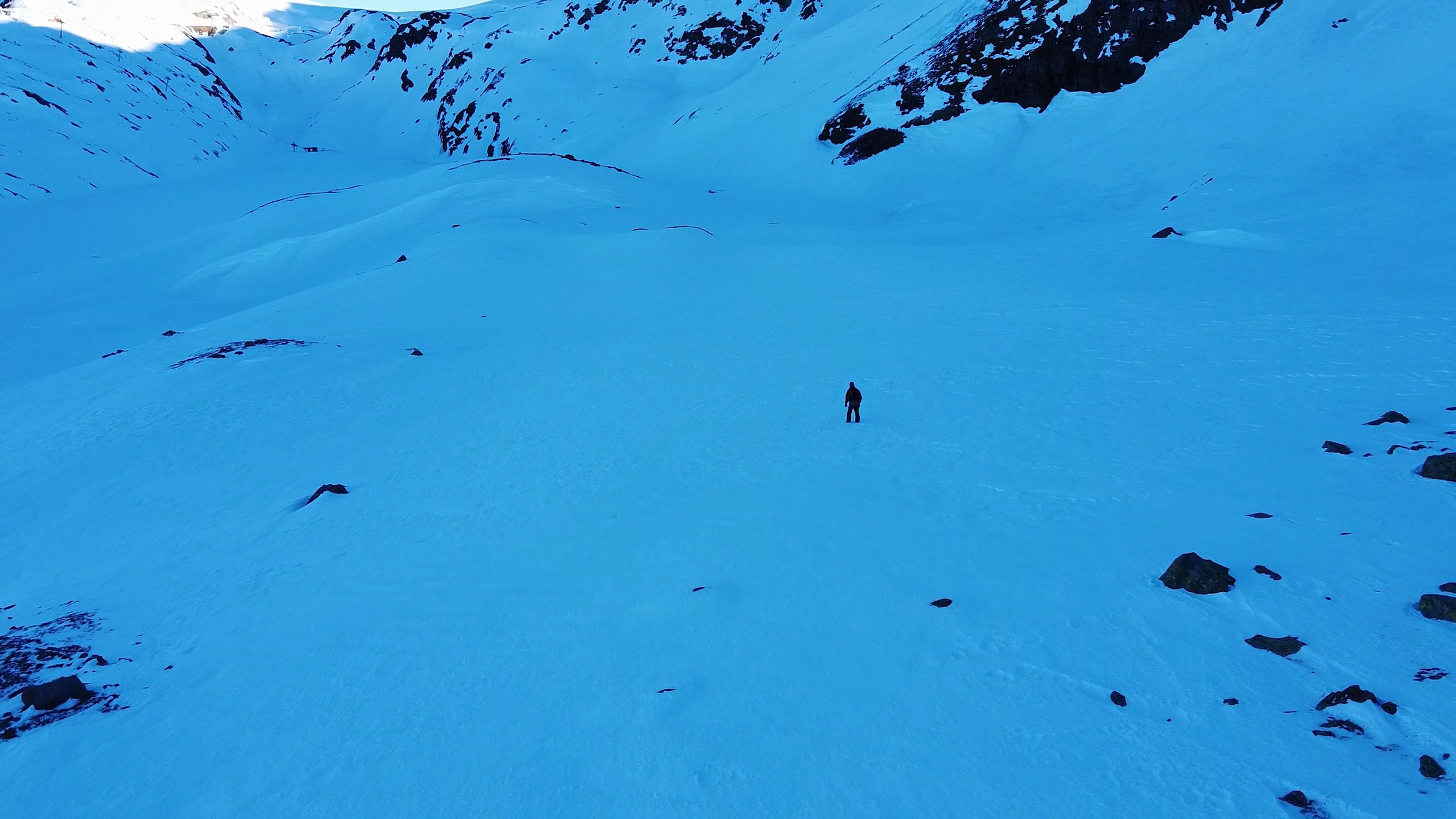 Drone Footage of Snow Covered Mountains in Austria Free Stock Video ...