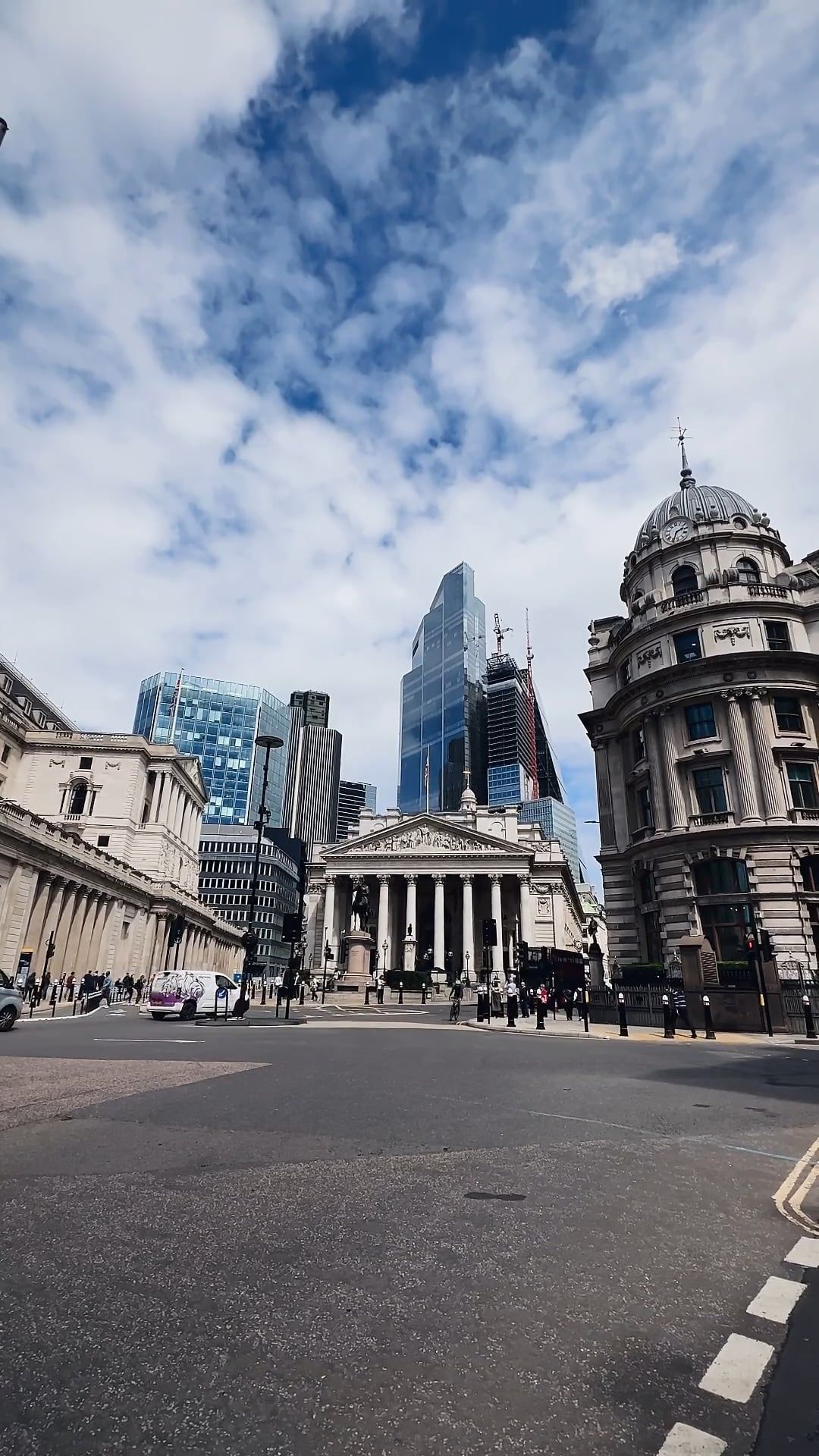 A red double decker bus in front of a building Free Stock Video Footage ...