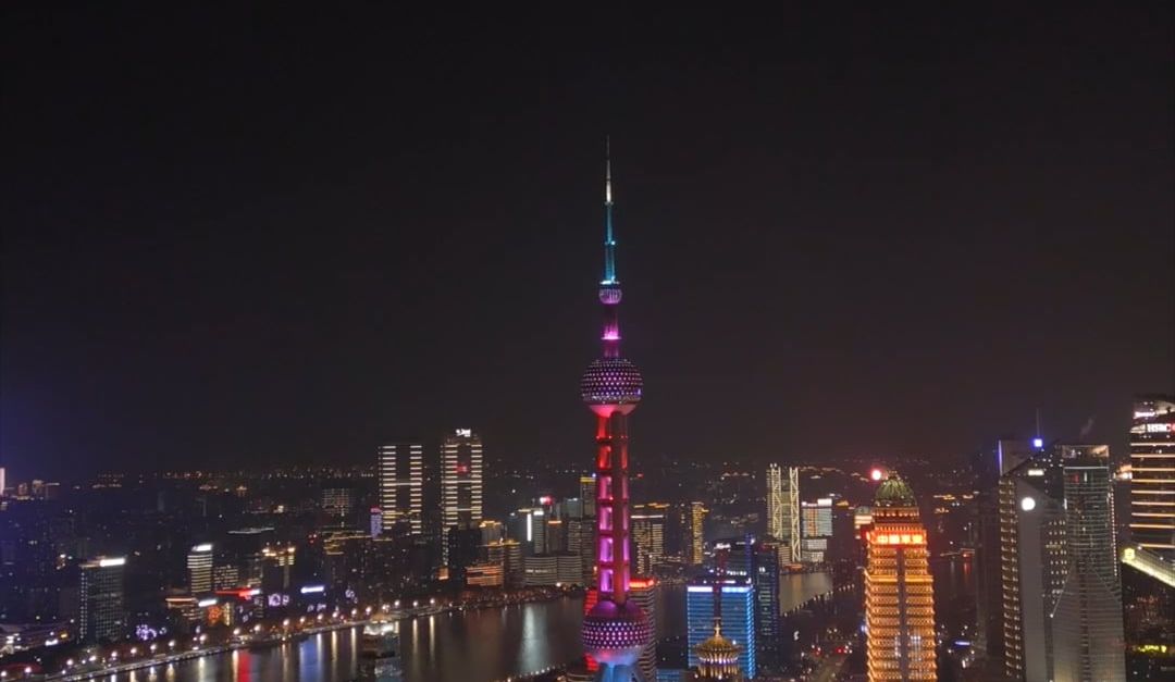 有关上海, 上海天际线, 东方珍珠塔, 中国大都市, 中国天际线, 中国的天际线, 中國, 亞洲, 光芒四射的城市景观, 发光的, 发光的城市 ...