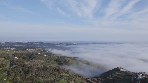 Clouds above atlantic ocean in Cascais, Portugal