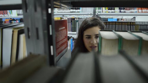 도서관에서 연구하는 여자