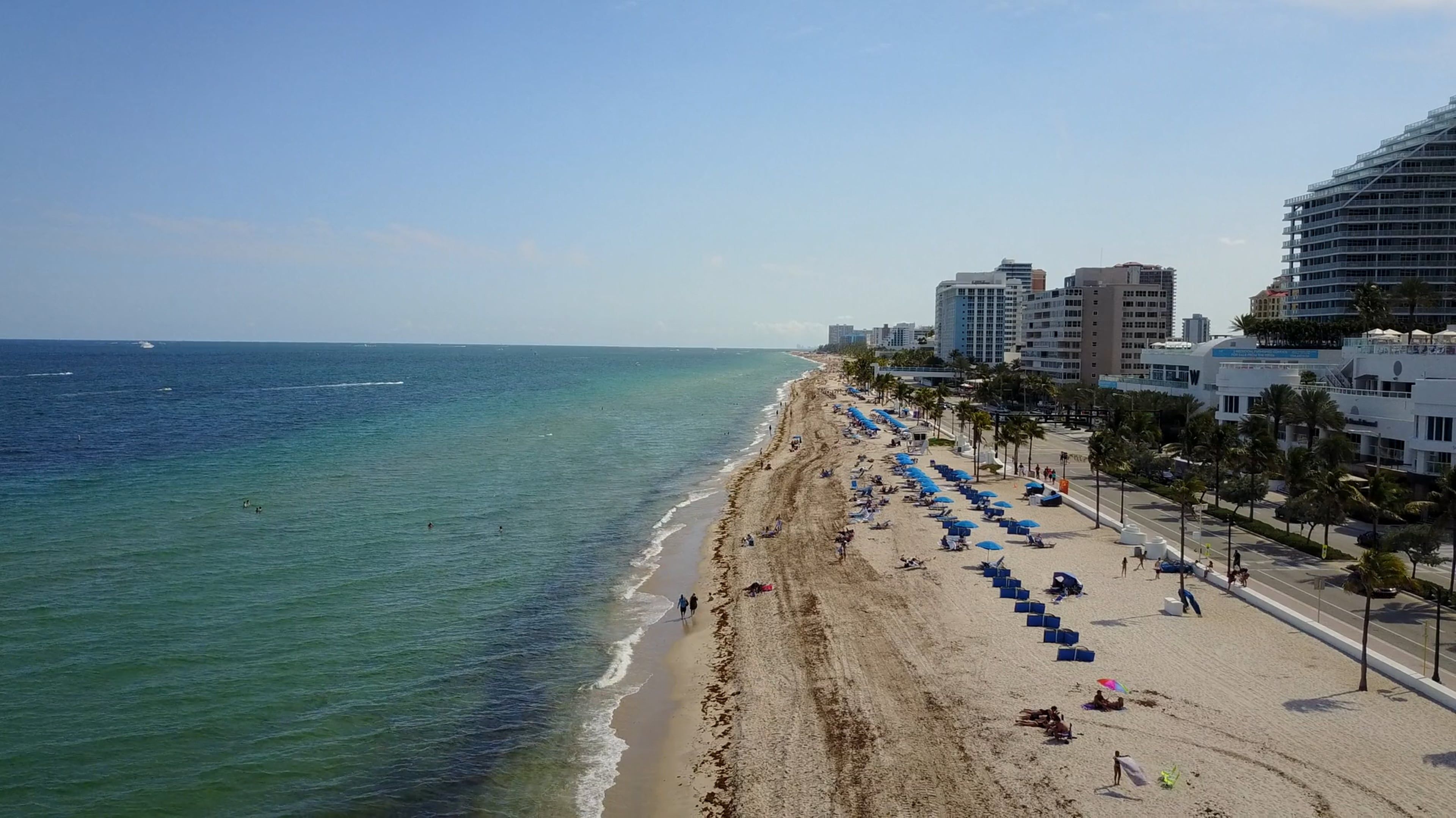A view of the beach from a high rise building Free Stock Video Footage ...