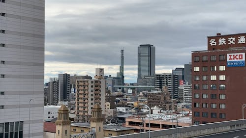 Time Lapse of a Cloudy Sunset Sky in the City