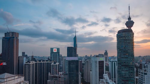 Time Lapse of a Sunset Sky over Kuala Lumpur City, Malaysia 