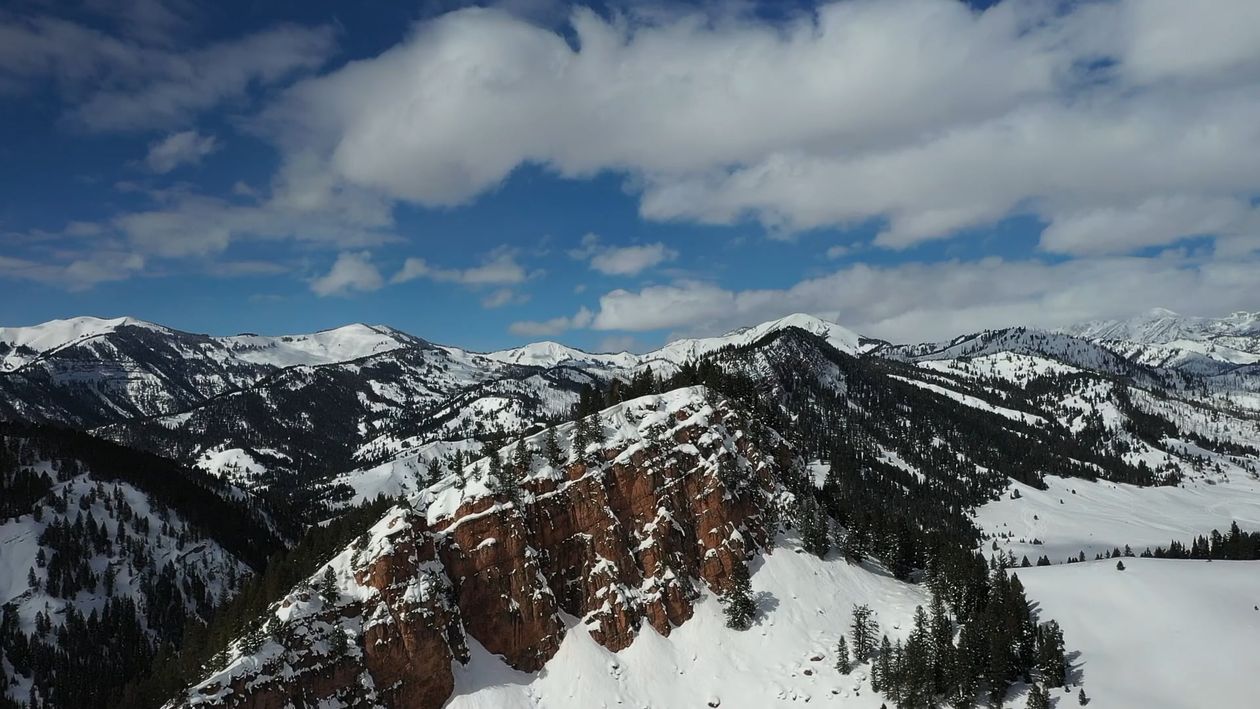 Aerial Footage of a Snowy Mountain Landscape Free Stock Video Footage ...