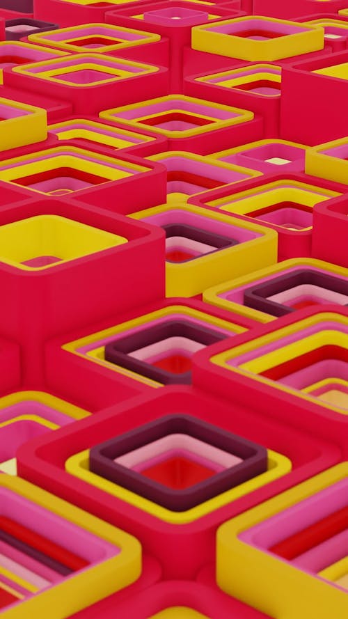 Close up of a Colorful Geometric Pattern in Motion 