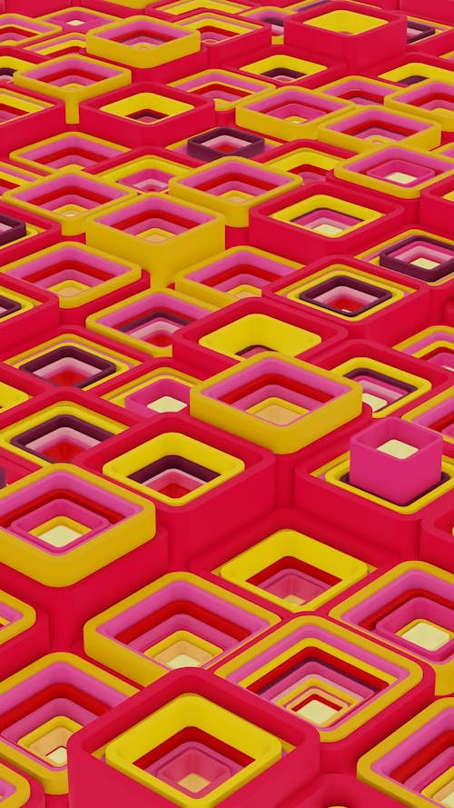 3D Colorful Geometric Shapes in Motion