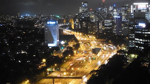 Time Lapse of Night Traffic in Sydney, Australia 