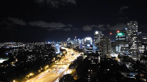 Time Lapse Video of Night Traffic in Sydney, Australia