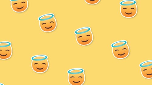 Digital Animation of Angel Face Emojis