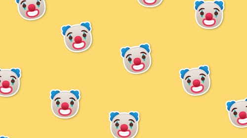Digital Animation of Clown Face Emojis