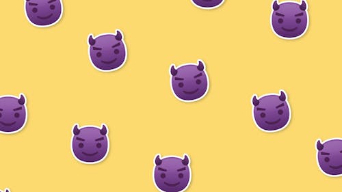 Digital Animation of Demon Face Emojis