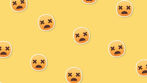 Digital Animation of Emojis with Crossed out Eyes 