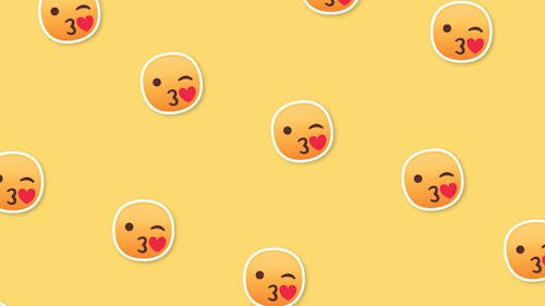 Digital Animation of Emojis Blowing a Kiss