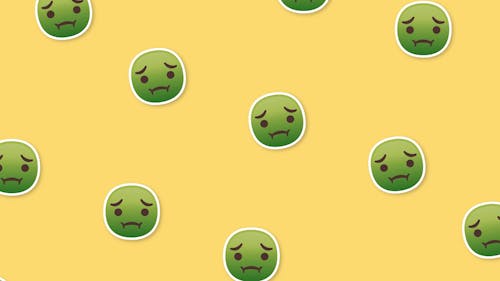 Digital Animation of Nauseated Face Emojis