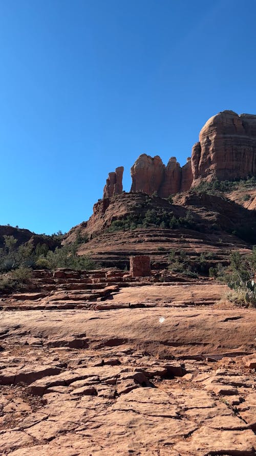 Low Angle View of Cathedral Rock in Sedona, Arizona