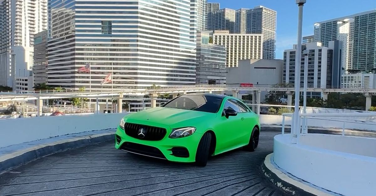 Mercedece In Ramp A Green Mercedes Benz on a Parking Garage Ramp Free Stock Video Footage ...