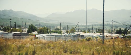 Driving past a township in South Africa