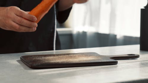 Close-up, carrots are chopped into circles