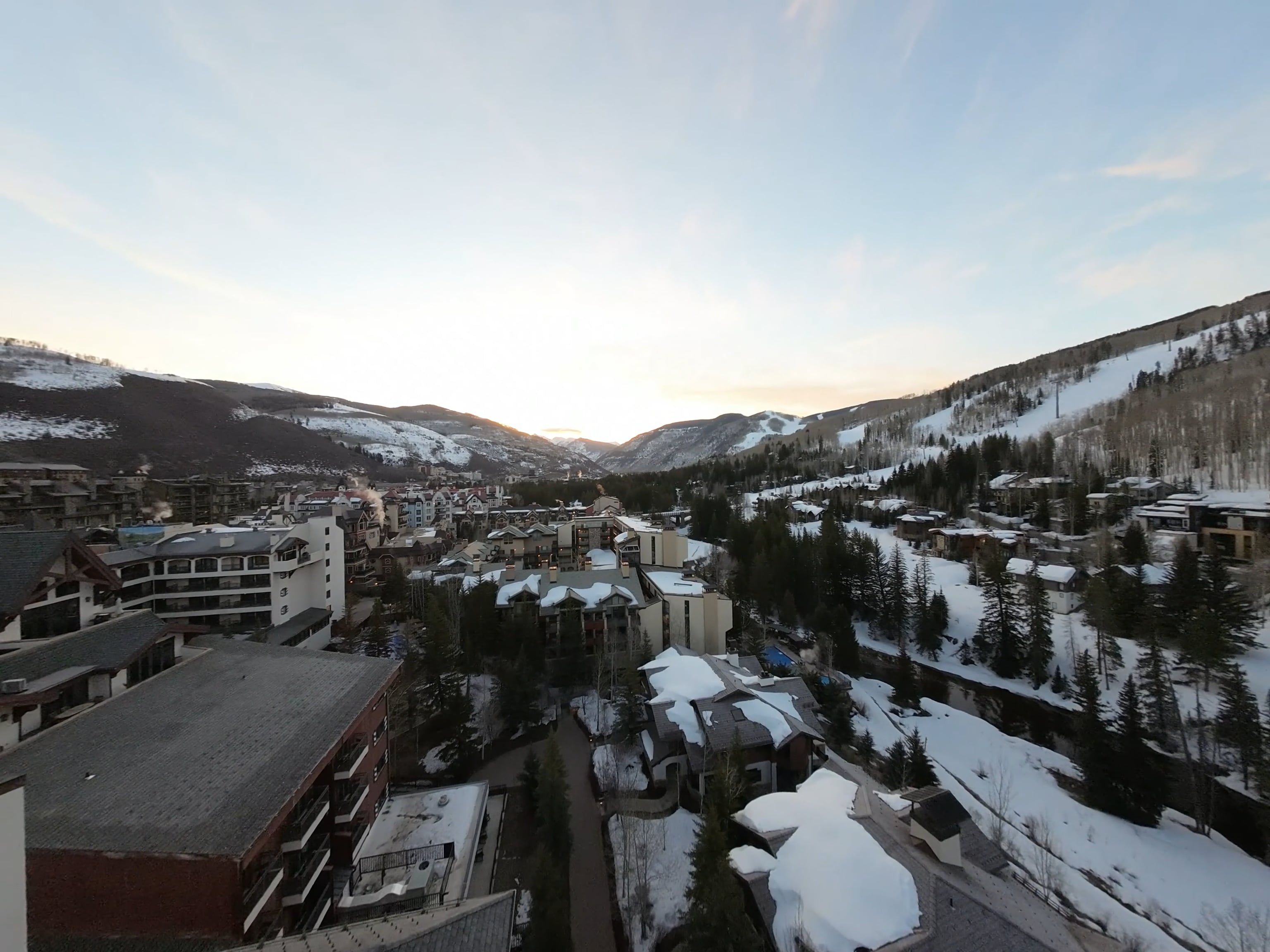 Drone Video of a Town in a Winter Landscape Free Stock Video Footage ...