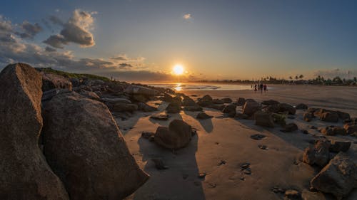 Time Lapse of a Golden Sunset at the Beach