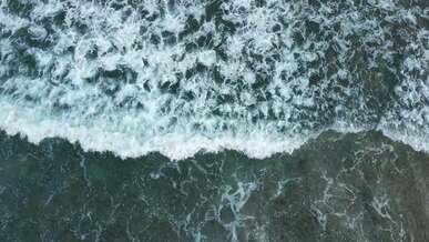 aerial view of a surfer riding a wave