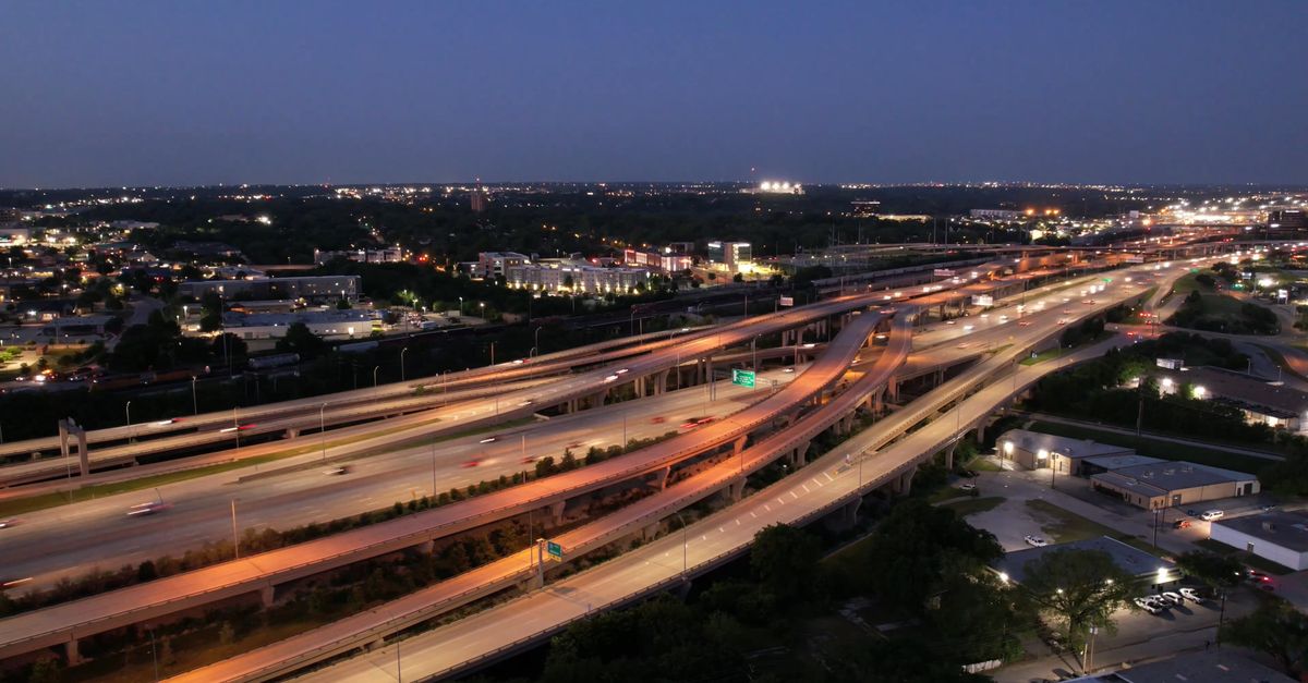 Highway Video Time Lapse of Heavy Traffic on Highway Bridges at Dawn Free Stock Video ...