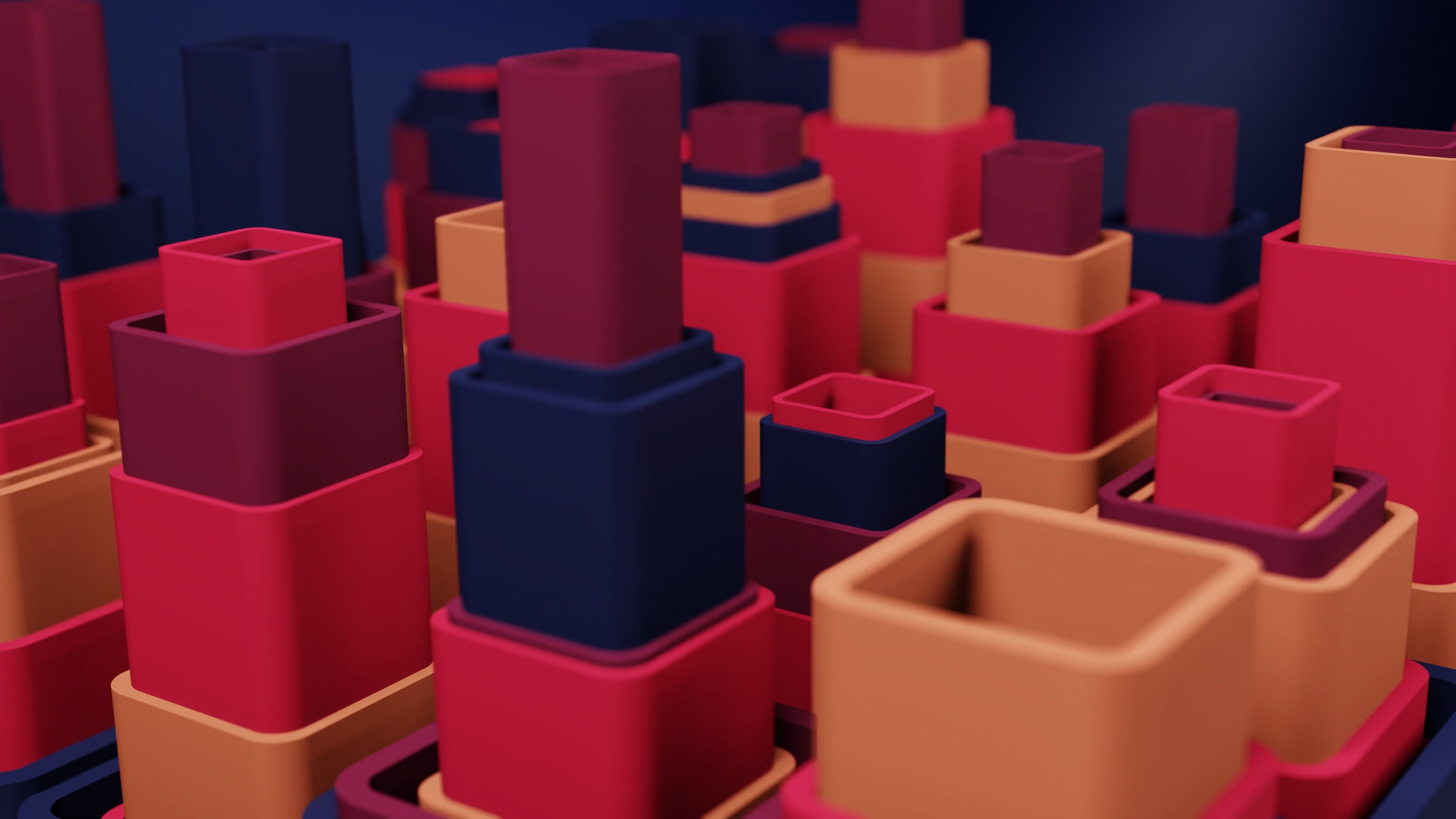 Digital Animation of Colorful Square Tubes in Motion Free Stock Video ...