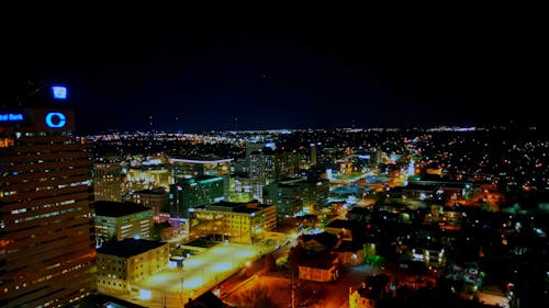Downtown Lexington Ky Nightscape Drone Hyper-lapse 