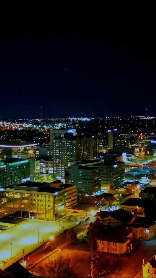Downtown Lexington Ky Nightscape Drone Hyper-lapse 