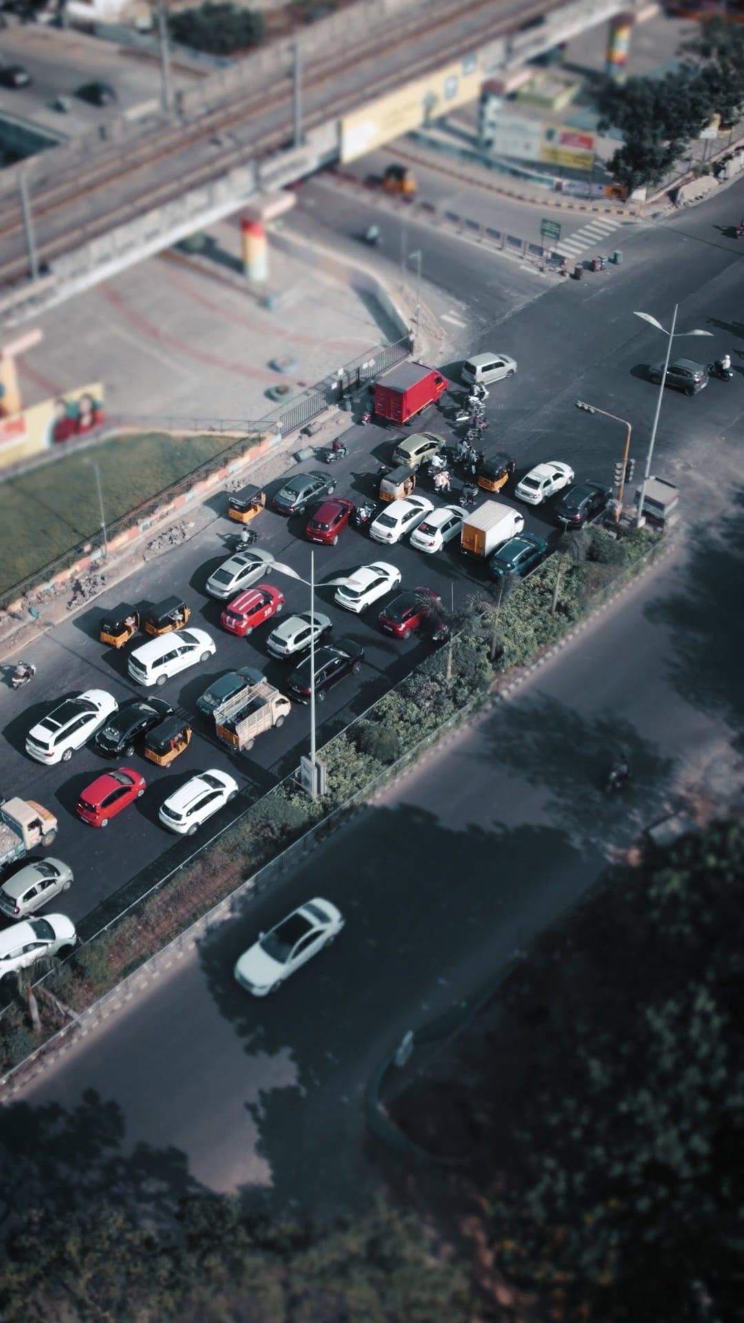 A view of the city from above with cars and trucks Free Stock Video ...