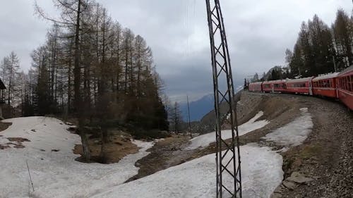 A Train Ride in a Mountain Landscape 
