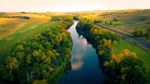 Drone Footage of the Sheyenne River in Valley City, North Dakota