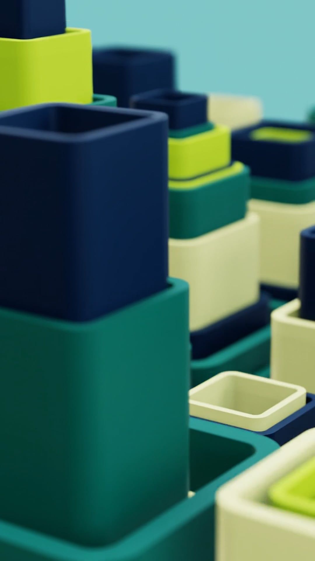 3D Animation of Green and Blue Square Tubes Free Stock Video Footage ...