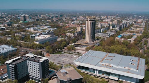 general view of the kazakhstan hotel from the air 