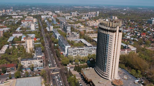 hotel kazakhstan in almaty city almaty from air view
