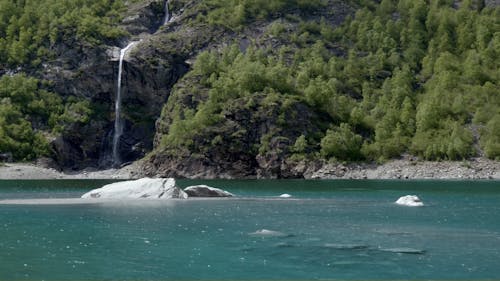 Summer landscape on the Antrona waterfall